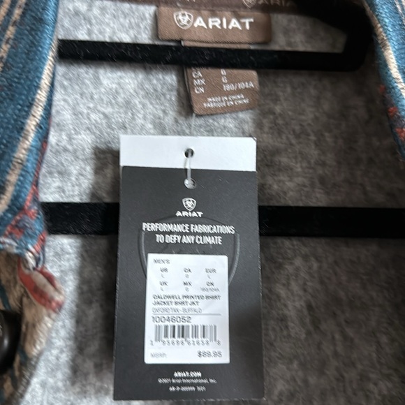 Ariat Striped Blue and Brown Shirt Jacket - Picture 2 of 3